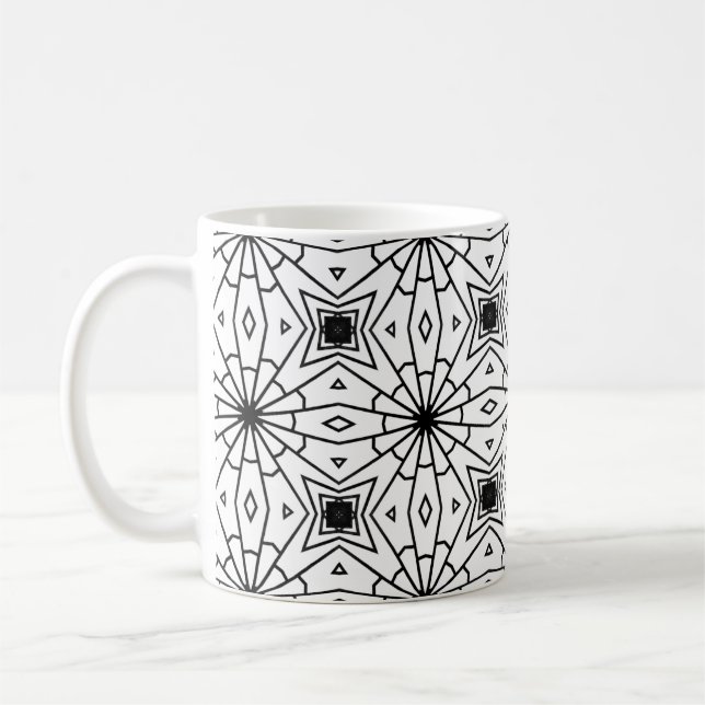 Black and White Abstract pattern Coffee Mug (Left)
