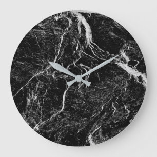 Black and White Abstract Pattern Large Clock