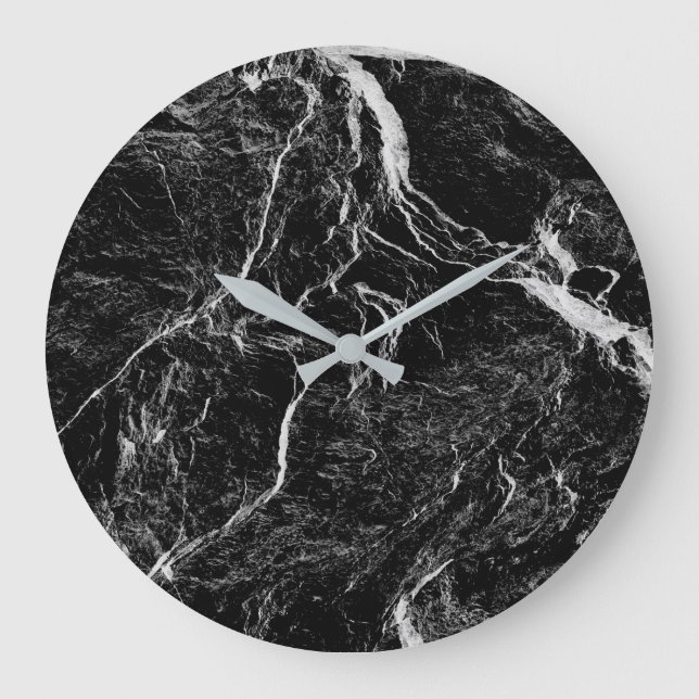 Black and White Abstract Pattern Large Clock (Front)
