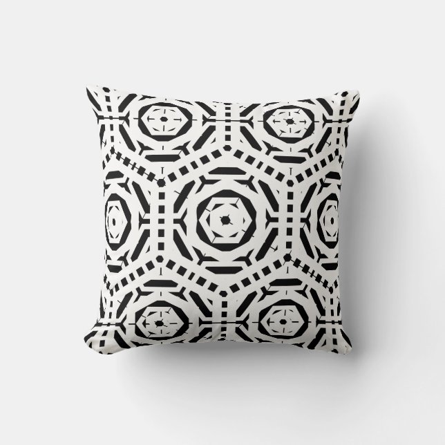 Black and  white  abstract pattern solid back cushion (Front)