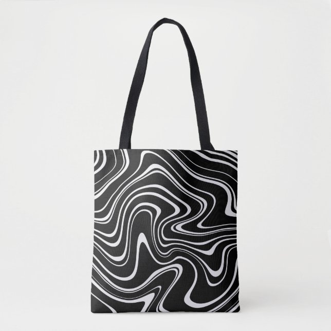 Black and White Abstract Pattern Tote Bag (Front)