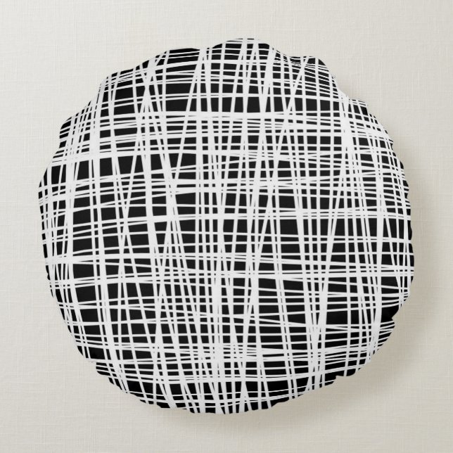 Black and white abstract pillow (Back)
