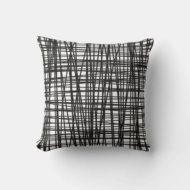 Black and white abstract pillow (Front)