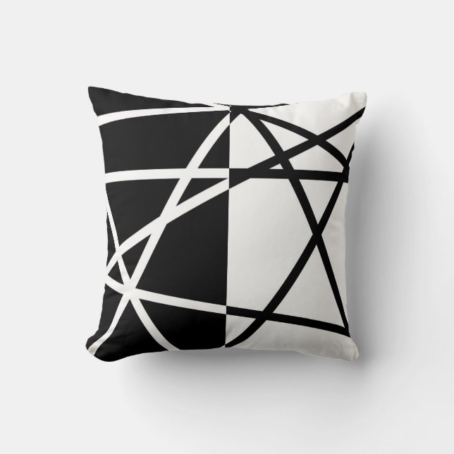 Black and White Abstract Pillow (Front)