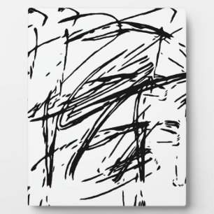 Black and white abstract plaque