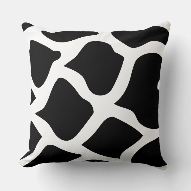 BLACK AND WHITE abstract print Cushion (Front)
