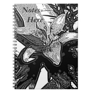 black and white abstract shapes contempory notebook