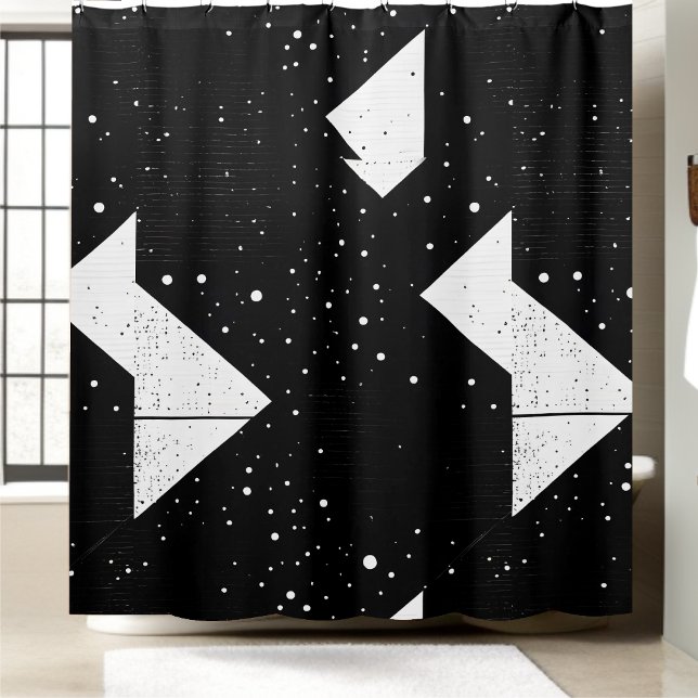 Black and White Abstract Shower Curtain Style 1 (Creator Uploaded)