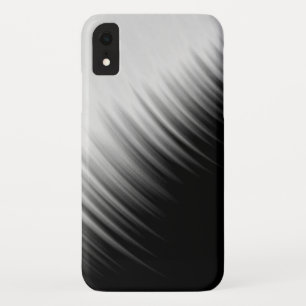 Black and White Abstract Striped Pattern iPhone XR Case