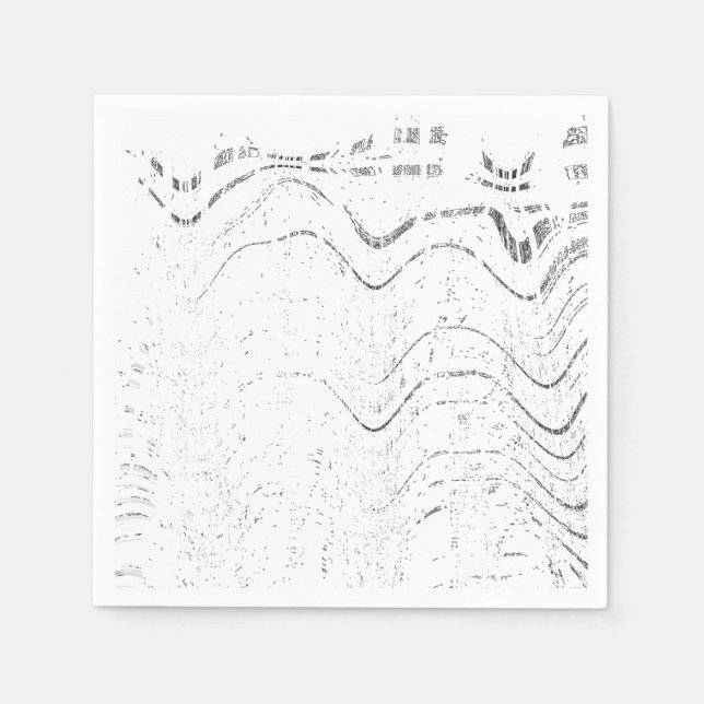 Black And White Abstract Swirl Rustic Wedding Napkin (Front)