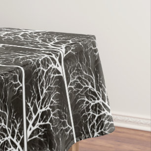 Black and white abstract tablecloth