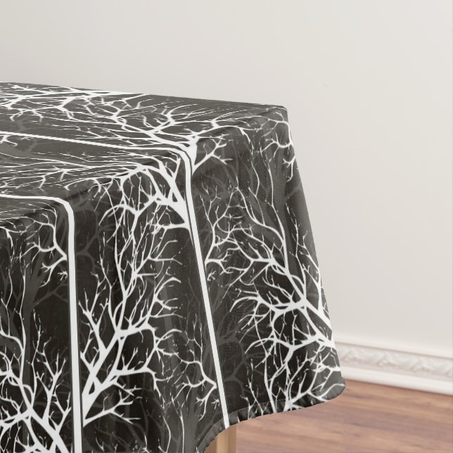 Black and white abstract tablecloth (In Situ)