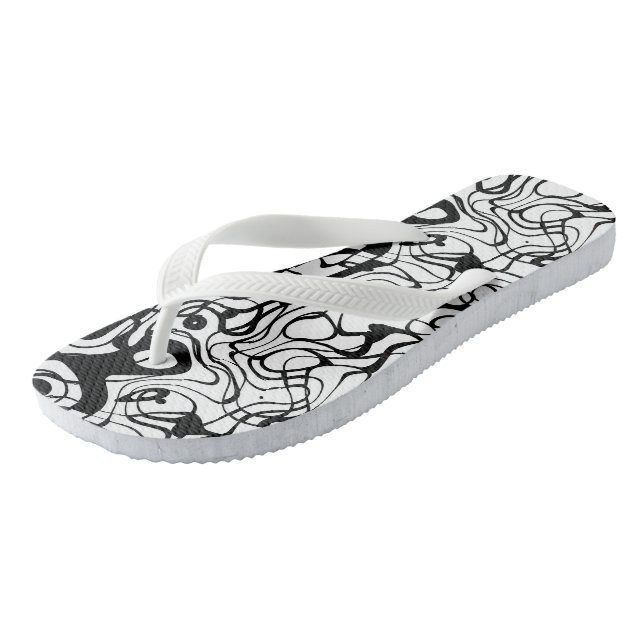Black and White Abstract Thongs (Angled)