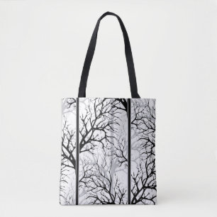 Black and white abstract tote bag