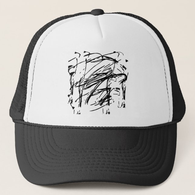 Black and white abstract trucker hat (Front)