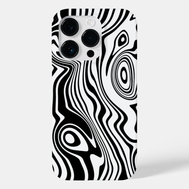 Black and White Abstract Waves Custom Colours Case-Mate iPhone Case (Back)