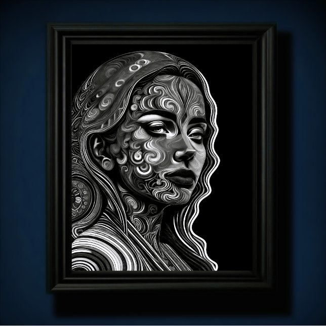 Black and White Abstract Woman Poster (Creator Uploaded)
