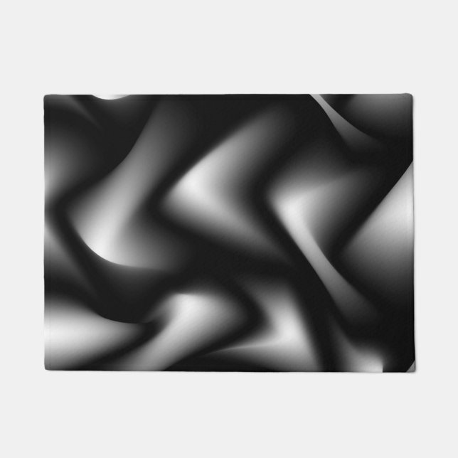 Black and White Abstract Zebra Doormat (Front)