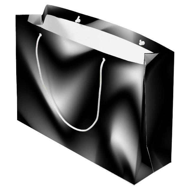 Black and White Abstract Zebra Large Gift Bag (Back Angled)