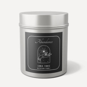 Black And White Abundance Intention Candle Label
