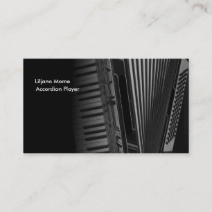 Black and White Accordion Music Business Cards