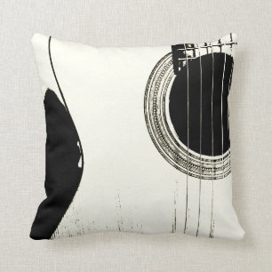 Black and White Acoustic Guitar Cushion