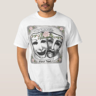 Black and White Actor Masks T-Shirt