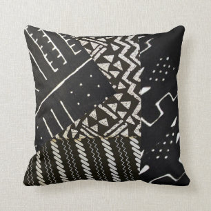 Black and White African Motif Cushion