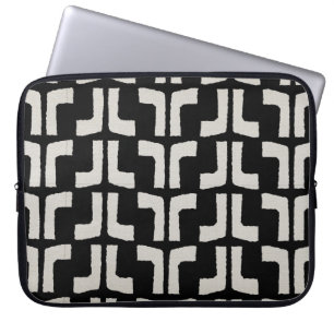Black and White African Mud cloth Laptop Sleeve