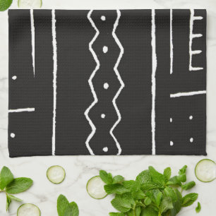 Black and White African Mud Cloth Motif