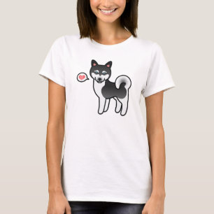 Black And White Alaskan Klee Kai Dog Love T-Shirt