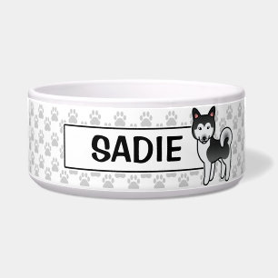 Black And White Alaskan Malamute Dog Illustration