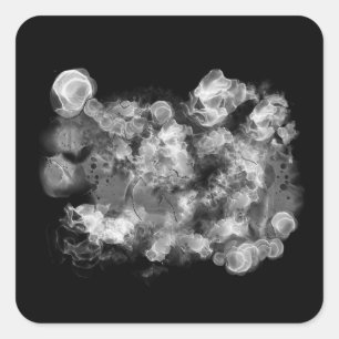 Black and White Alcohol Ink Retro  Square Sticker