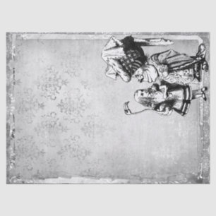 Black and White Alice in Wonderland with Duchess Tissue Paper