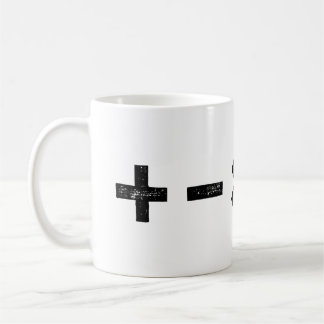 Black and White All Math Symbols Lino Cut Coffee Mug