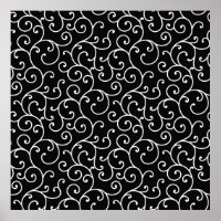 Black and White allover seamless scroll designpatt