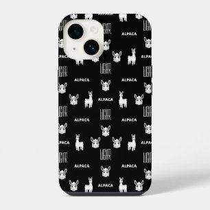 Black and White Alpaca iPhone 14 Cases by Wighar