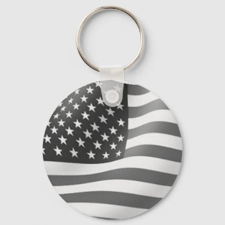black and white american flag key ring