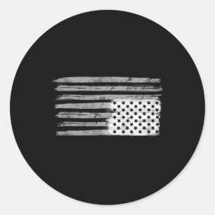 Black And White American Flag Resist Upside Down U Classic Round Sticker