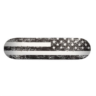 Black and White American Flag Skateboard