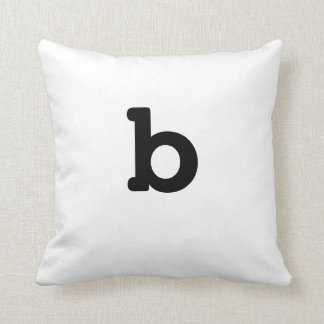 Black and white Anagram Pillow Lowercase Letter b