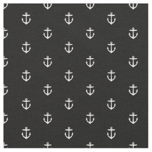 Black and White Anchor Print Fabric