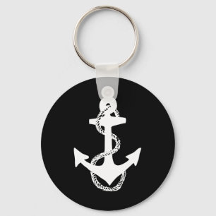 Black and White ANCHOR + ROPE Key Ring
