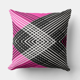 Black and white and grey intertwined stripes on a  cushion