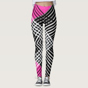 Black and white and grey intertwined stripes on a  leggings