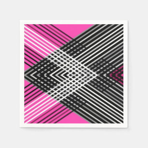 Black and white and grey intertwined stripes on a  napkin