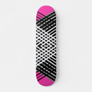 Black and white and grey intertwined stripes on a  skateboard