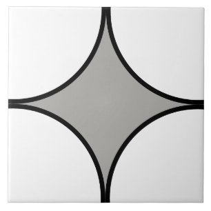 Black and white and grey quarter circle pattern ceramic tile