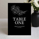 Black and White Anemone Wedding Table Number Cards<br><div class="desc">Guide your guests with style using these wedding table cards designed with a timeless black and white wedding theme. Featuring elegant anemone floral line art, these table number wedding cards combine simplicity with sophistication to complement both modern and classic receptions or bridal shower. Easily personalise the custom template fields with...</div>