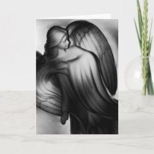 Black And White Angel Holiday Card